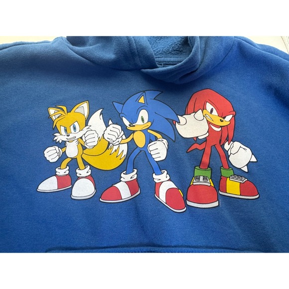 Old Navy Sonic the Hedgehog Kids Blue Graphic Hoodie Sweatshirt SEGA Size S 6-7 - Picture 4 of 7